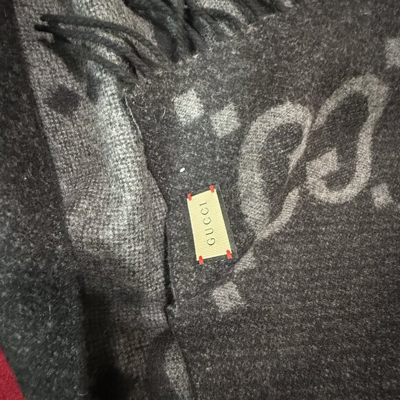 GG jacquard wool silk scarf - Picture 3 of 5